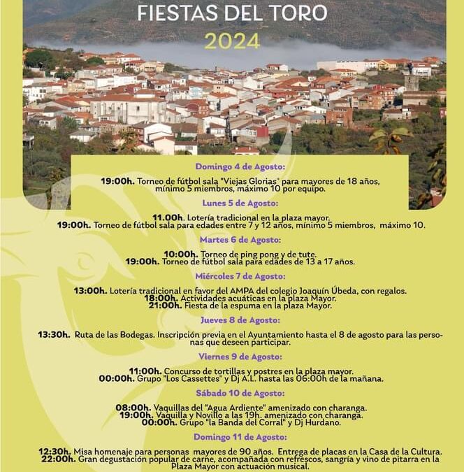 Fiestas del Toro 2024 Casar de Palomero