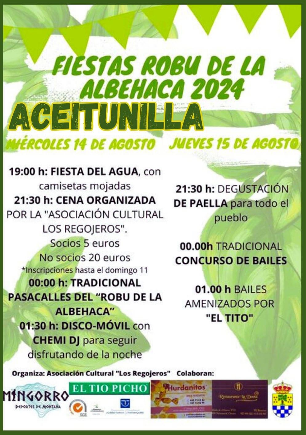 Fiestas Robu de la Albehaca 2024 Aceitunilla