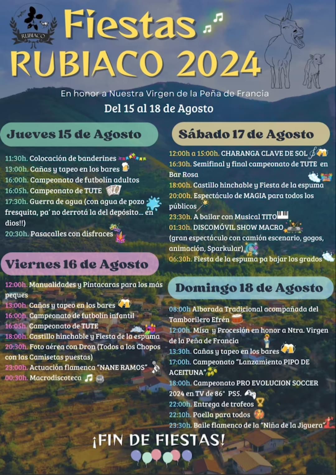 fiestas rubiaco 2024