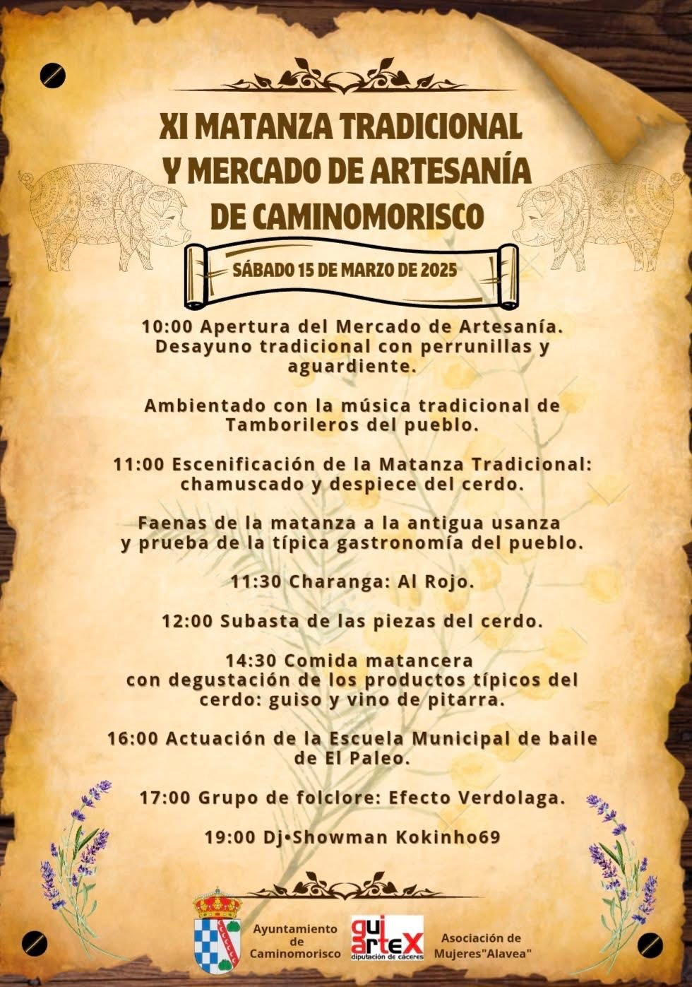 programa XI matanzan tradicional de caminomorisco y mercado de artesania