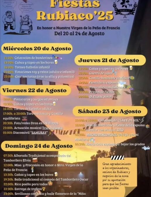 Fiestas Rubiaco 2025